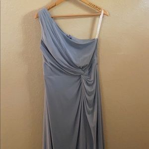 One shoulder Dusty blue long dress